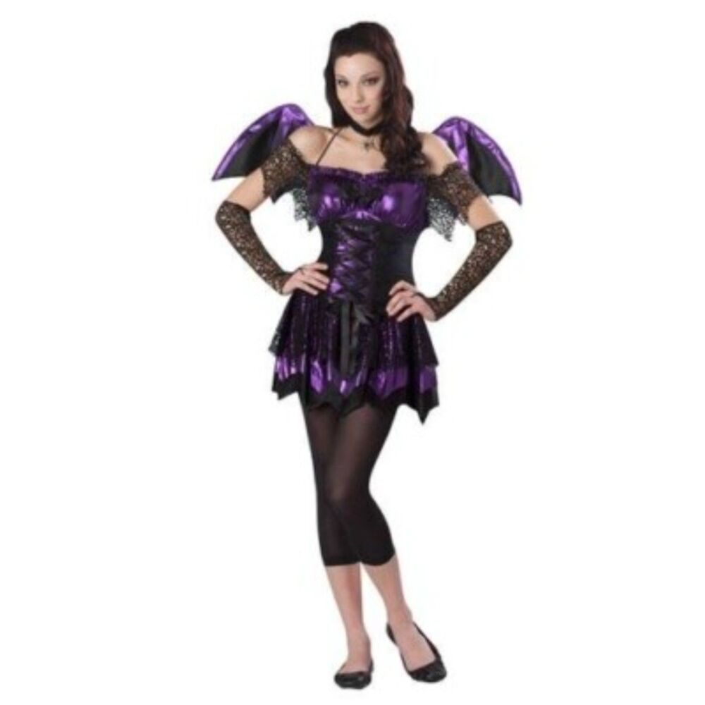 Battitude Bat Girl Halloween Costume – Junior Large 11–13 – Purple/Black